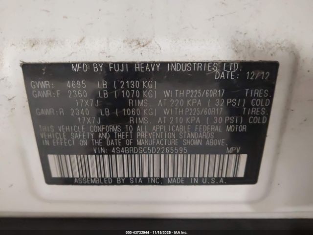 Subaru Outback 3.6r Limited Image 13