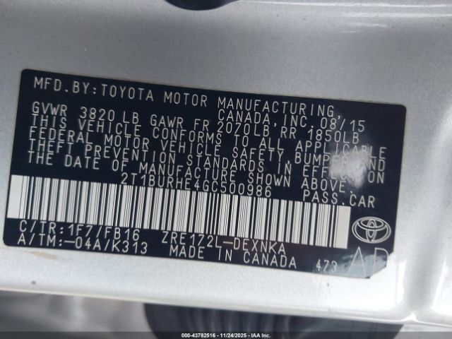 Toyota Corolla Le Image 11